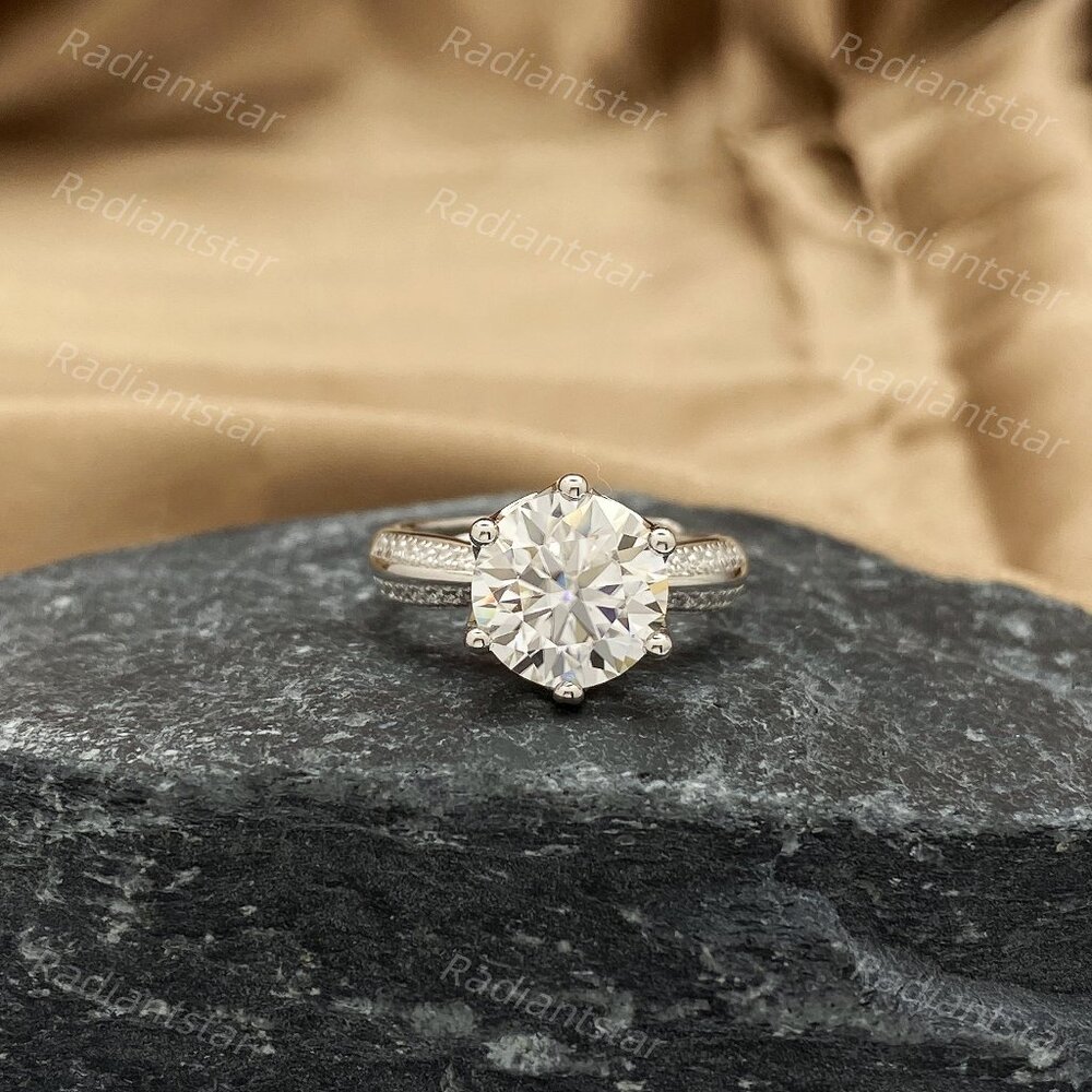 NEW Certified 3ct. t.w. Moissanite Pave Band Ring - Picture 8 of 8